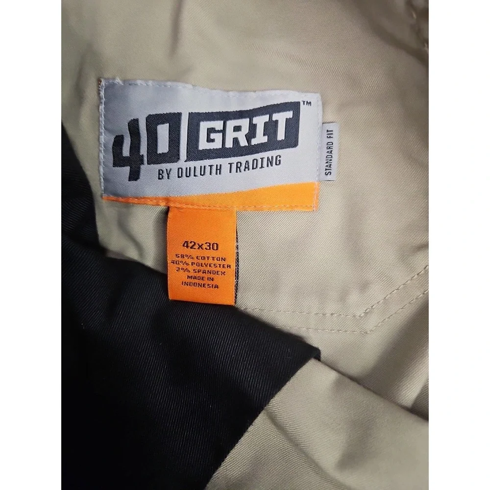 40 Grit x Duluth Trading42x30 Carpenter Work Pants Standard Fit‎ Beige (101)